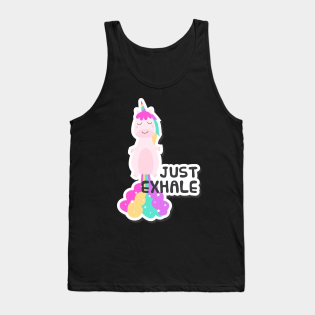 Just exhale unicorn Tank Top by Frispa